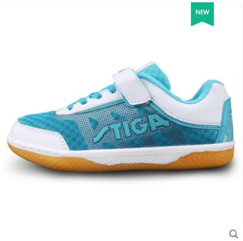 Stiga Παπούτσια επιτραπέζιου τένις για παιδιά, unisex, μη ολισθηρή σόλα, αναπνέοντα, σόλα από ύφασμα + PU δέρμα