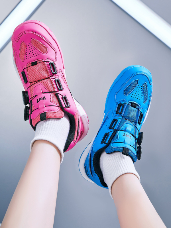 Παπούτσια μπάντμιντον unisex με κούμπωμα, διαπνέον επάνω από δίχτυ, ελαφριά με απορρόφηση κραδασμών, χαμηλό προφίλ, σόλα από καουτσούκ