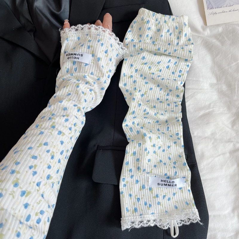 Vanjske UV rukave s cvjetnim čipkastim uzorkom, UV zaštita, nylon tkanina, unisex