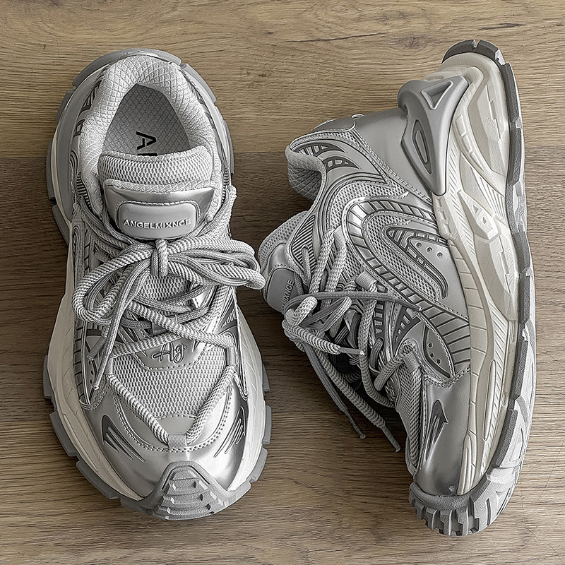 Unisex πλατφόρμα παπούτσια πεζοπορίας με διχτυωτό επάνω μέρος, αναπνεύσιμα, ελαφριά, ύψος τακουνιού 6–8 εκ, με κορδόνια