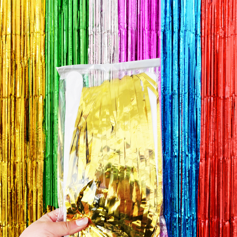 Dekor za scenu: Rain Silk Curtain s resama za pozadinu proslave i vjenčanja; materijal traka; pogodan za party ili koncert; poklon moguć