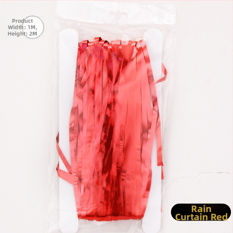 Scénické rekvizity: Rain Silk Curtain s strapcami pre pozadie párty a svadby; materiál: stuhy; vhodné na párty alebo koncert; darček je možný