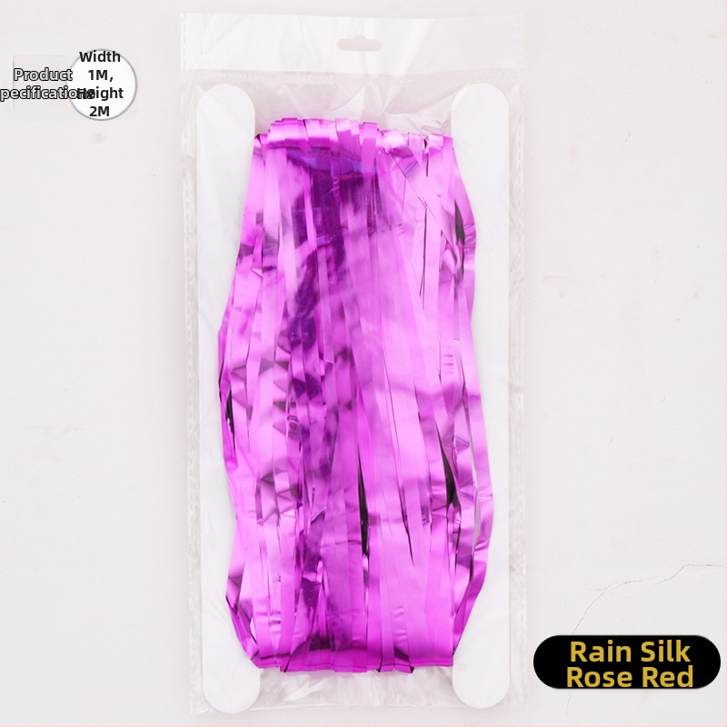 Scénické rekvizity: Rain Silk Curtain s strapcami pre pozadie párty a svadby; materiál: stuhy; vhodné na párty alebo koncert; darček je možný