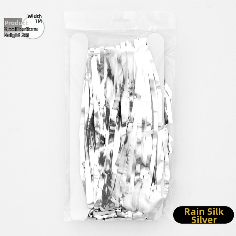 Scénické rekvizity: Rain Silk Curtain s strapcami pre pozadie párty a svadby; materiál: stuhy; vhodné na párty alebo koncert; darček je možný