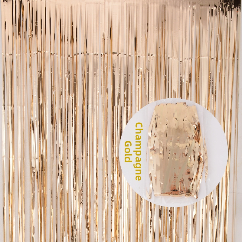 Scénické rekvizity: Rain Silk Curtain s strapcami pre pozadie párty a svadby; materiál: stuhy; vhodné na párty alebo koncert; darček je možný