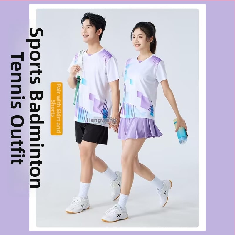 Unisex rýchloschný tréningový top na bedminton a stolný tenis – priedušná polyesterová zmes, protišmykový, ochrana pred slnkom