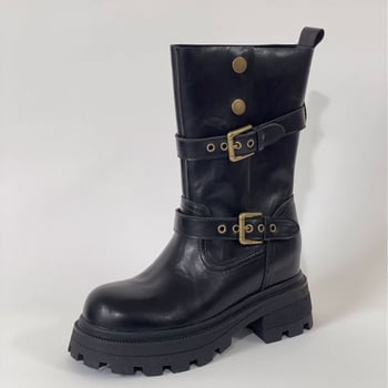 Martin csizmák - borjúbőrből készült felsőrész, középmagas szár, vastag sarok, kerek orr; vízálló