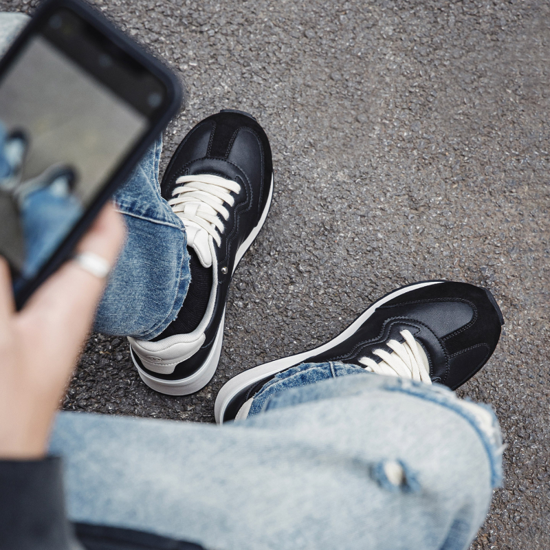 MRA Agan Παπούτσια για άνδρες – Αθλητικά-καθημερινά παπούτσια με συνθετικό δέρμα, καουτσούκ σόλα, κορδόνια, χαμηλό τακούνι 1–3 εκ, Χειμώνας 2025