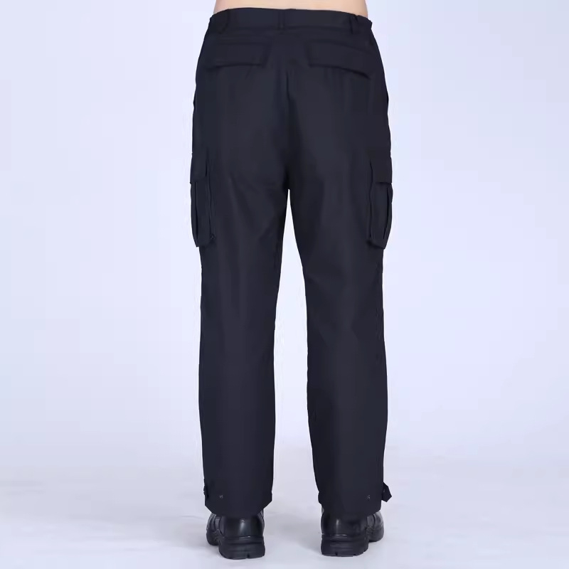 Παντελόνια εκπαίδευσης ασφαλείας με ενισχυμένο πλέγμα – ανθεκτικά στη φθορά, ύφασμα μείγματος βαμβακιού, για άνδρες, άνοιξη–φθινόπωρο, με πολλές τσέπες