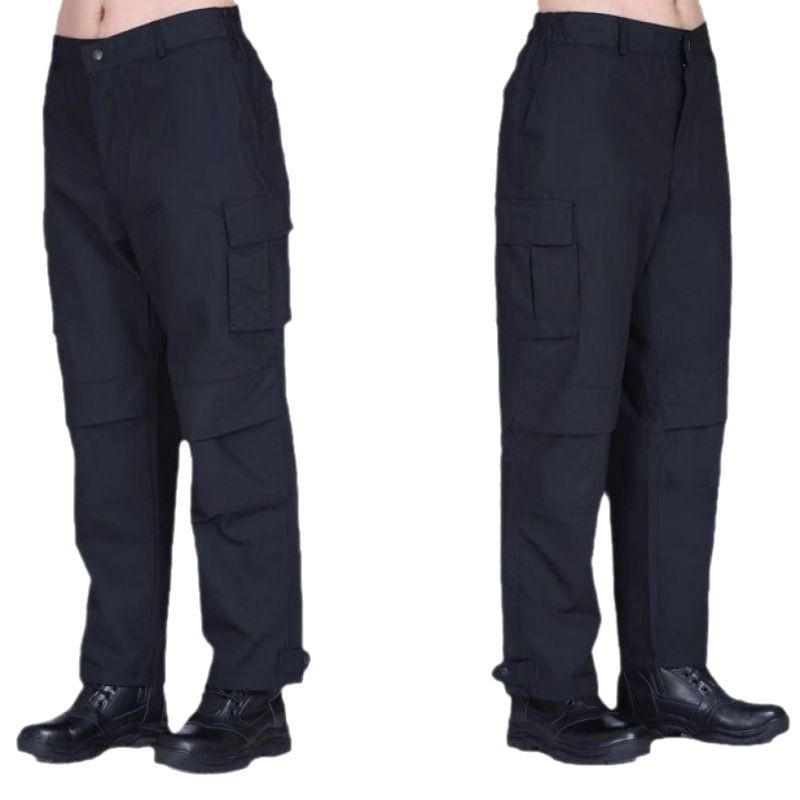 Παντελόνια εκπαίδευσης ασφαλείας με ενισχυμένο πλέγμα – ανθεκτικά στη φθορά, ύφασμα μείγματος βαμβακιού, για άνδρες, άνοιξη–φθινόπωρο, με πολλές τσέπες