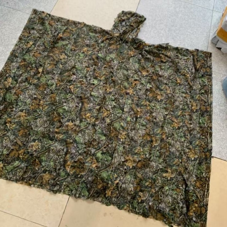 Unisex maskirna pelerina za trening s 3D uzorkom listova, poliester tkanina, dizajn javorovog lista, pogodna za ljeto, proljeće i jesen