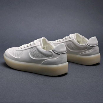 Pantofi sport pentru bărbați, din piele de vită, respirabili, cu șireturi, talpă din cauciuc