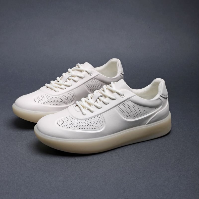 Pantofi sport pentru bărbați, din piele de vită, respirabili, cu șireturi, talpă din cauciuc