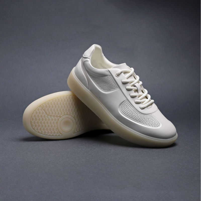 Pantofi sport pentru bărbați, din piele de vită, respirabili, cu șireturi, talpă din cauciuc