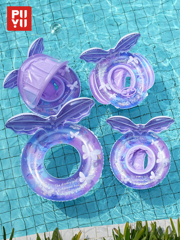 Παιδικό φουσκωτό δαχτυλίδι με πλάτη σε σχήμα πεταλούδας, κα cartoon σχέδιο, PVC φιλικό προς το περιβάλλον, πάχος 21 mil, χειροκίνητο φούσκωμα