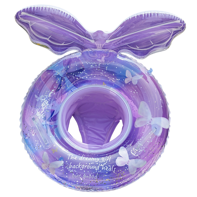 Παιδικό φουσκωτό δαχτυλίδι με πλάτη σε σχήμα πεταλούδας, κα cartoon σχέδιο, PVC φιλικό προς το περιβάλλον, πάχος 21 mil, χειροκίνητο φούσκωμα