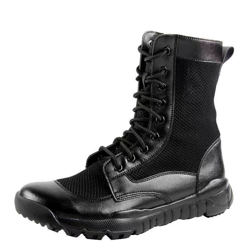 Ανδρικά ψηλά τακτικά μποτάκια για εκπαίδευση: ελαφρά, αναπνεύσιμα, αδιάβροχα και ανθεκτικά στη φθορά για υπαίθρια πεζοπορία και τρέξιμο