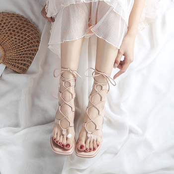 Sandale cu bretele, vamp din microfibră, căptușeală PU, talpă din cauciuc, toc pătrat 3–6 cm