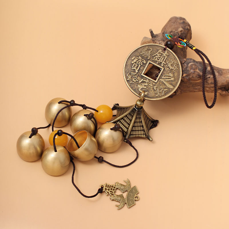 Pandantiv clopoțel de ușă din cupru, stil Chinez Nou, origine Zhejiang