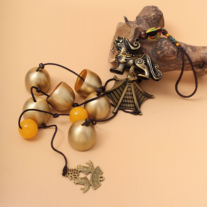 Pandantiv clopoțel de ușă din cupru, stil Chinez Nou, origine Zhejiang