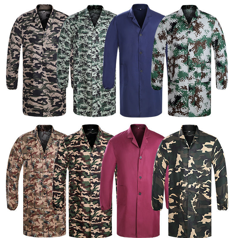 Palton de lucru camuflat pentru primăvară–toamnă, mâneci lungi, bumbac cu căptușeală din poliester, protecție împotriva murdăriei pentru logistică