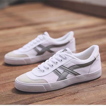 Sportos, hétköznapi teniszcipő, lélegző, könnyű vászon felsőrész, marhaín talp, uniszex