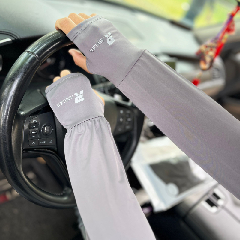 Manșete din nylon cu protecție UV pentru exterior – respirante, lungi, pentru ciclism