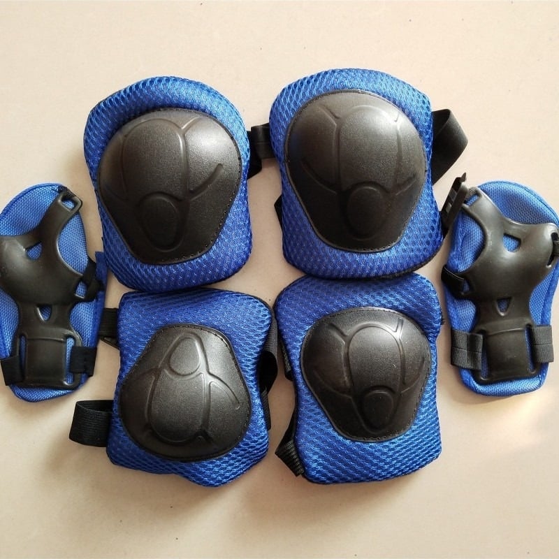 Детски комплект защитни предпазни средства за каране на ролери – 6 части: каска, протектори за китки, лакти и колена