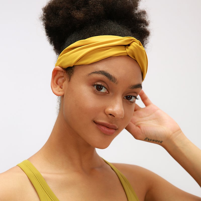 Jóga fejpánt futáshoz és edzéshez – elasztikus, lélegző, izzadságot felszívó; anyag: nylon; felnőtt nőknek.