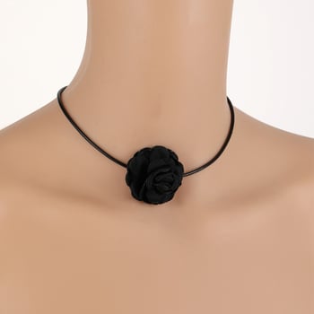 Колие с мотив цветя, смесен материал, висулка с инкрустирани смесени камъни, Chopin верига, MB240419