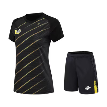 Majica za stolni tenis za muškarce, žene i djecu – brzo suši, otisak, kratki rukav, timska majica za stolni tenis; tkanina: smjesa kemijskih vlakana; sastav: 100% poliester; sport: stolni tenis