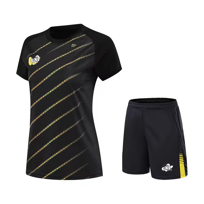 Majica za stolni tenis za muškarce, žene i djecu – brzo suši, otisak, kratki rukav, timska majica za stolni tenis; tkanina: smjesa kemijskih vlakana; sastav: 100% poliester; sport: stolni tenis