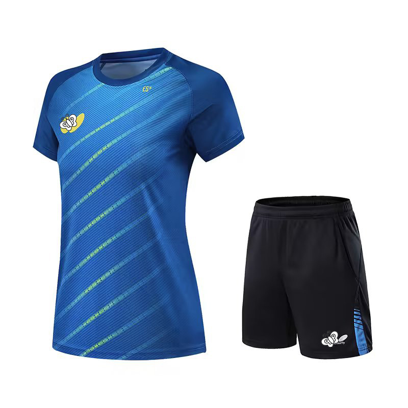 Majica za stolni tenis za muškarce, žene i djecu – brzo suši, otisak, kratki rukav, timska majica za stolni tenis; tkanina: smjesa kemijskih vlakana; sastav: 100% poliester; sport: stolni tenis