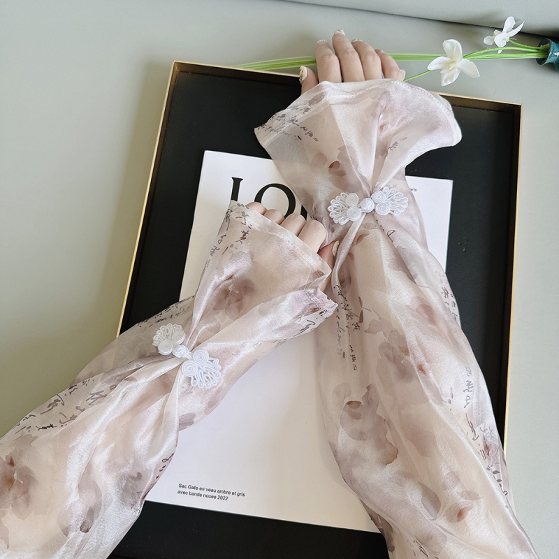 Napsütés elleni karvédők nyárra, kínai stílus, nemzeti trend, jégselyem anyag, 100% poliészter, ideális vezetéshez