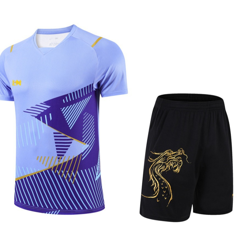 Majica za stolni tenis za trening, kratkih rukava, brzo se suši, prozračna, 100% poliester, mješavina kemijskih vlakana