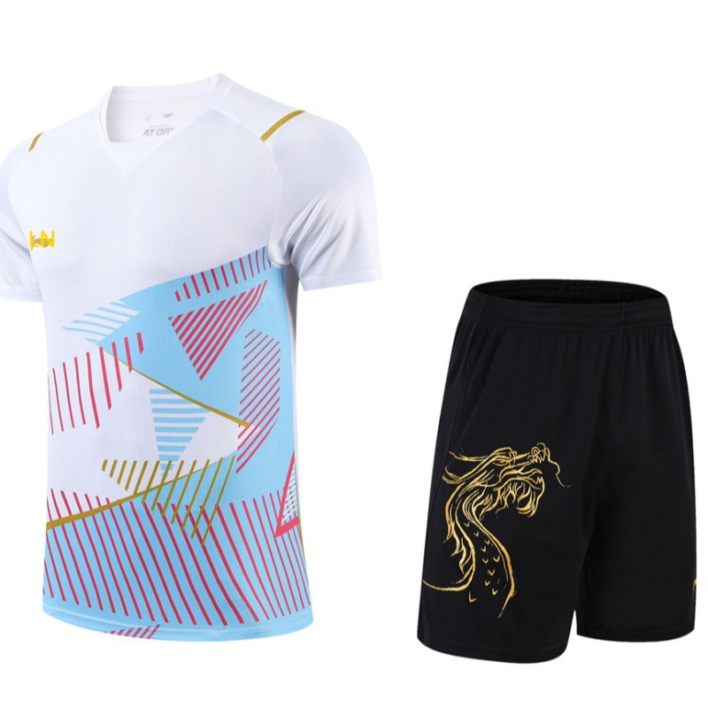 Majica za stolni tenis za trening, kratkih rukava, brzo se suši, prozračna, 100% poliester, mješavina kemijskih vlakana