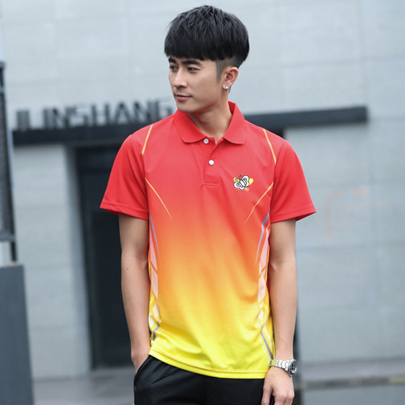 Kratki rukav tenis top – prozračan, brzo sušeći poliester materijal, 100% poliester, smjesa kemijskih vlakana, za trčanje i stolni tenis, sve sezone