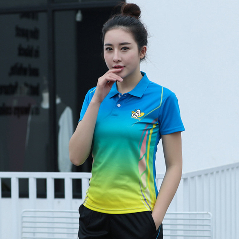 Kratki rukav tenis top – prozračan, brzo sušeći poliester materijal, 100% poliester, smjesa kemijskih vlakana, za trčanje i stolni tenis, sve sezone