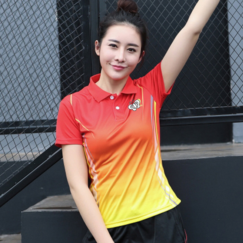 Kratki rukav tenis top – prozračan, brzo sušeći poliester materijal, 100% poliester, smjesa kemijskih vlakana, za trčanje i stolni tenis, sve sezone