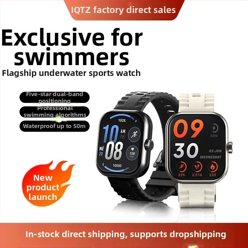 Смарт часовник с мониторинг на сърдечната честота, измерване на кръвното налягане, броене на крачки, водоустойчив за плуване и Bluetooth разговори