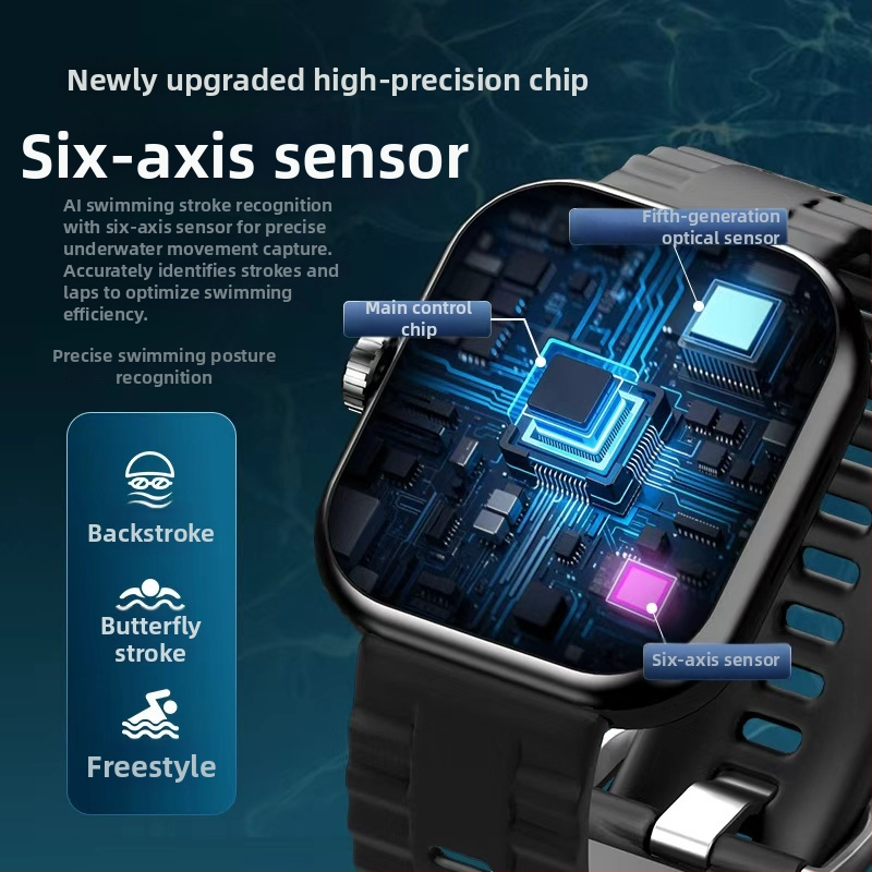 Смарт часовник с мониторинг на сърдечната честота, измерване на кръвното налягане, броене на крачки, водоустойчив за плуване и Bluetooth разговори