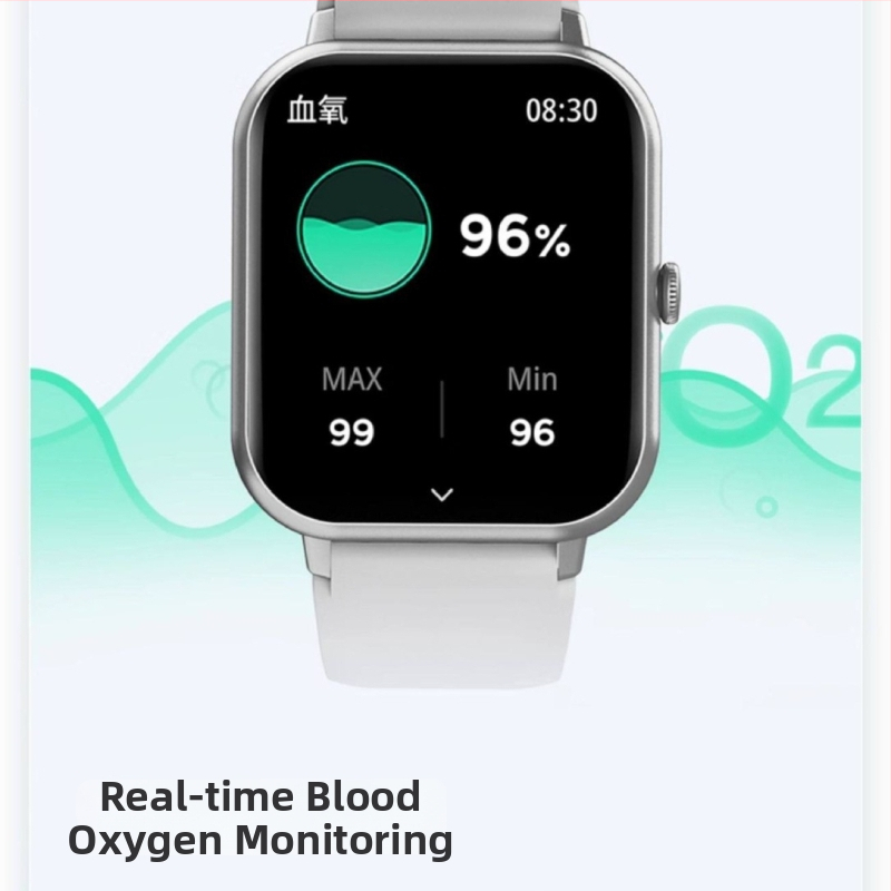 Bluetooth смарт часовник – здравословен спътник, унисекс гривна със силиконов каиш; измерване на сърдечния ритъм, измерване на кислород в кръвта, NFC, Bluetooth разговори, живот на батерията до 7 дни