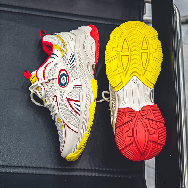 Ανδρικά παπούτσια τύπου dad shoes με παχιά σόλα, δίχτυωτή επένδυση, άνω καμβά, ελαφριά, διαπνέοντα καθημερινά αθλητικά παπούτσια