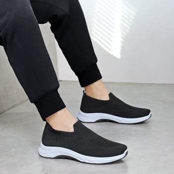 Ανδρικά αθλητικά παπούτσια για τρέξιμο – διαπνέον επάνω από δίχτυ, Slip-on χωρίς κορδόνια, χαμηλό ύψος, EVA πάτος, PVC εξωτερική σόλα