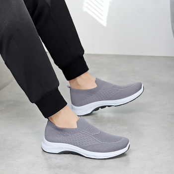 Ανδρικά αθλητικά παπούτσια για τρέξιμο – διαπνέον επάνω από δίχτυ, Slip-on χωρίς κορδόνια, χαμηλό ύψος, EVA πάτος, PVC εξωτερική σόλα