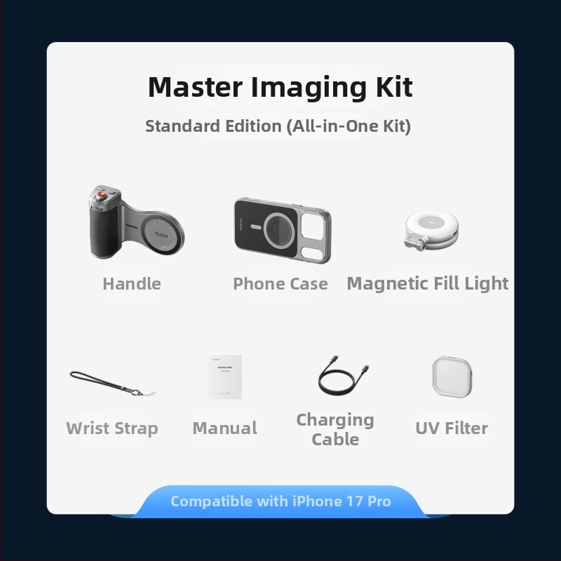 Κλιπ για κινητό Telesin Master – κιτ φωτογράφισης για κινητά, μοντέλο P5-mcs-10-tip, ABS, μέγιστο φορτίο 2–5 kg