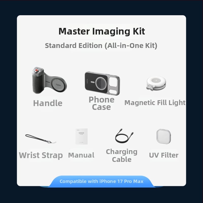 Κλιπ για κινητό Telesin Master – κιτ φωτογράφισης για κινητά, μοντέλο P5-mcs-10-tip, ABS, μέγιστο φορτίο 2–5 kg