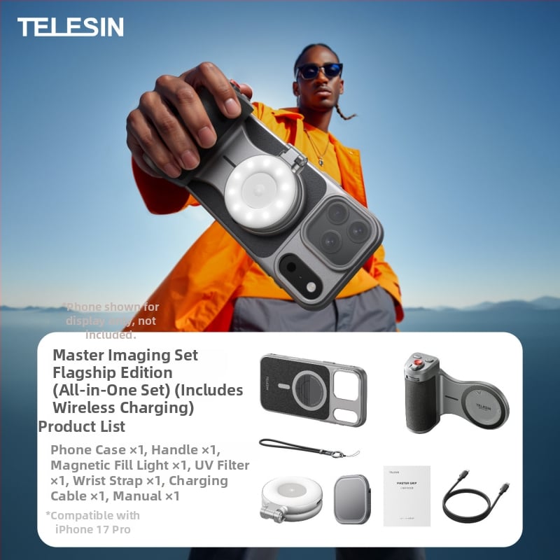 Κλιπ για κινητό Telesin Master – κιτ φωτογράφισης για κινητά, μοντέλο P5-mcs-10-tip, ABS, μέγιστο φορτίο 2–5 kg