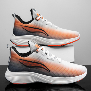 Ανδρικά αθλητικά casual παπούτσια, διαπνέον επάνω μέρος από πλέγμα, χαμηλό προφίλ, κούμπωμα με κορδόνια, σόλα έγχυσης, στρογγυλή μύτη