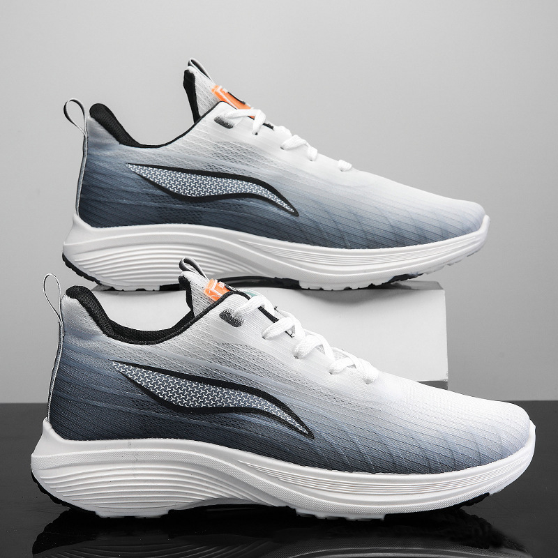 Ανδρικά αθλητικά casual παπούτσια, διαπνέον επάνω μέρος από πλέγμα, χαμηλό προφίλ, κούμπωμα με κορδόνια, σόλα έγχυσης, στρογγυλή μύτη